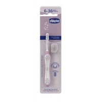 Детская зубная щетка Chicco First Milk Teeth, от 6 месяцев до 3 лет (розовая)